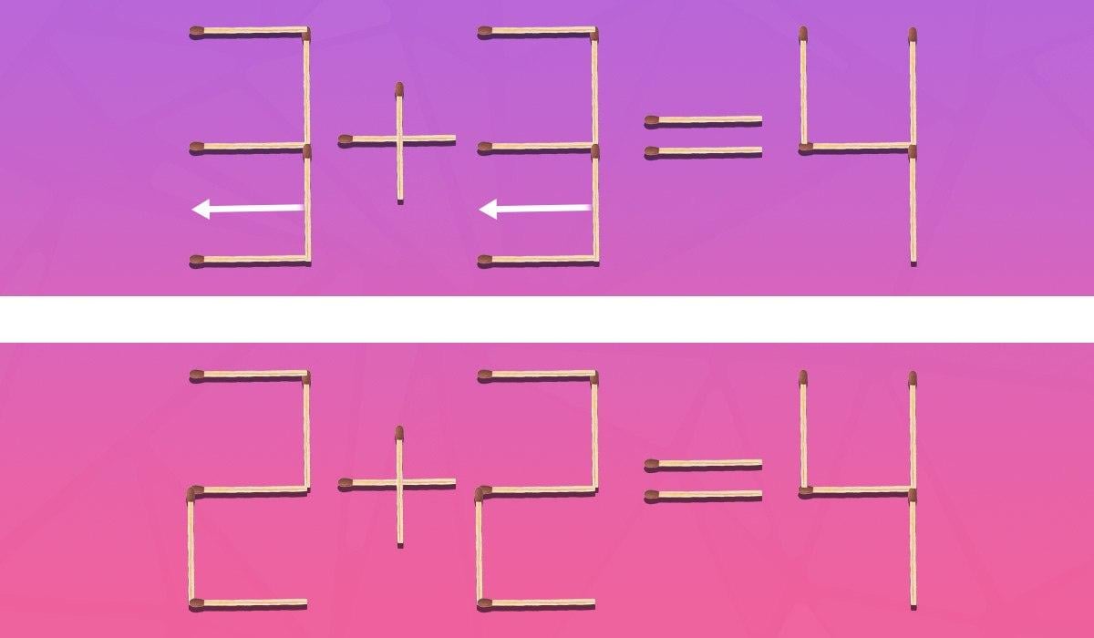 Které dvě zápalky se musí přesunout, aby se opravila chyba: rychlý test inteligence