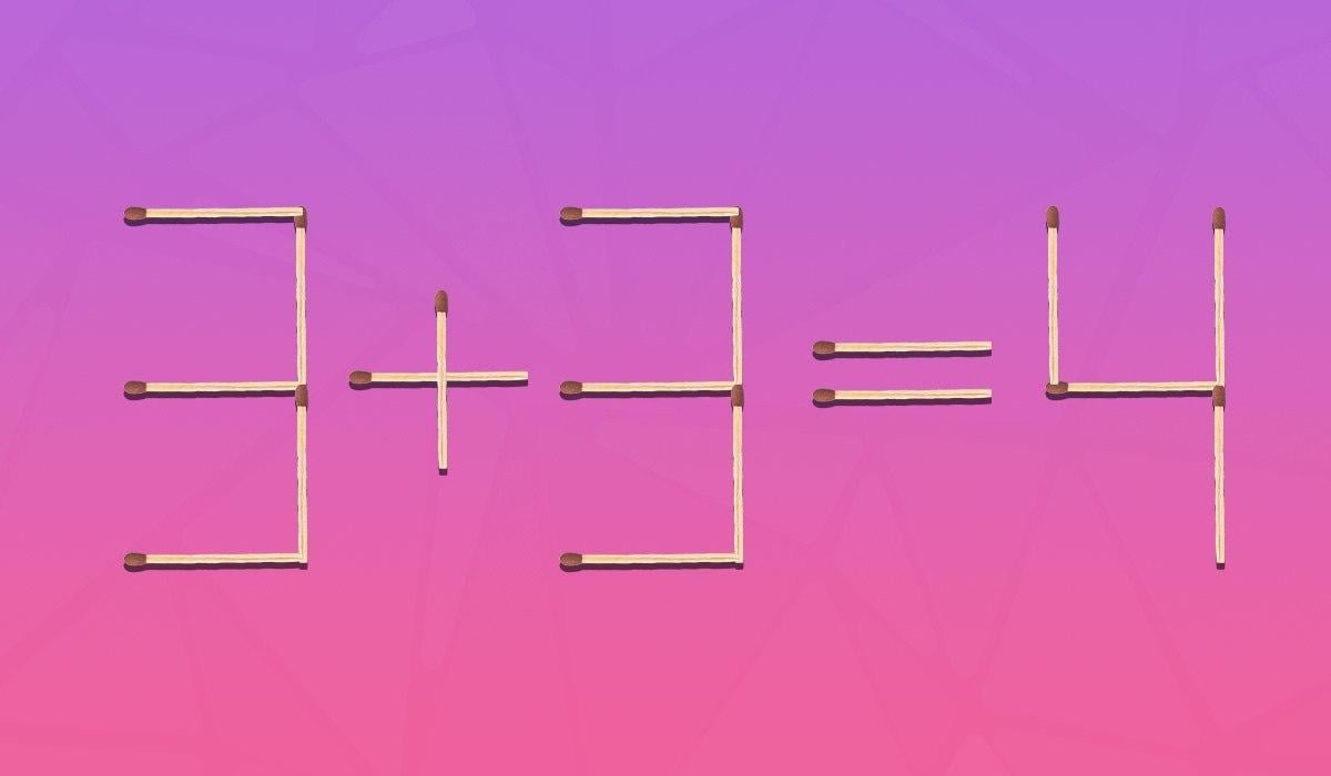 Které dvě zápalky je třeba přesunout, aby se opravila chyba: rychlý test inteligence