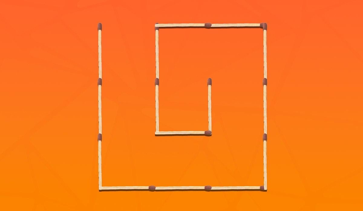 Musíte přesunout 3 zápalky, abyste vytvořili 2 čtverce: velmi náročný hlavolam.