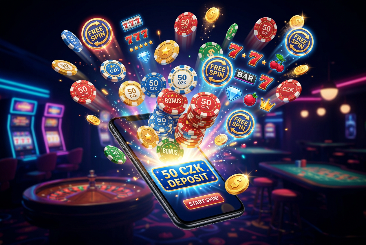 Grafické znázornění casino bonusů a herních prvků v digitálním rozhraní