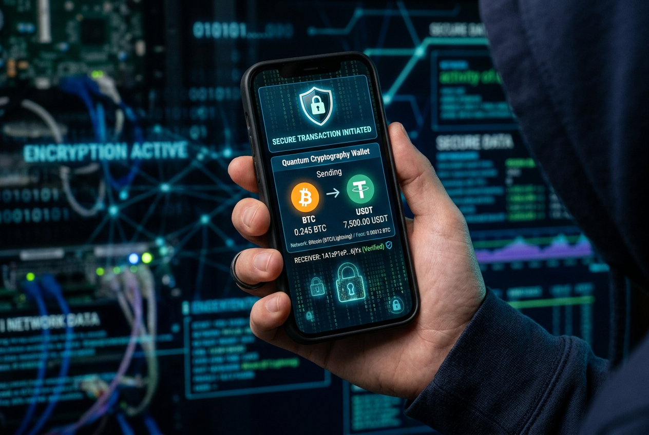 Detailní záběr na bezpečnou krypto transakci v prostředí online hazardu